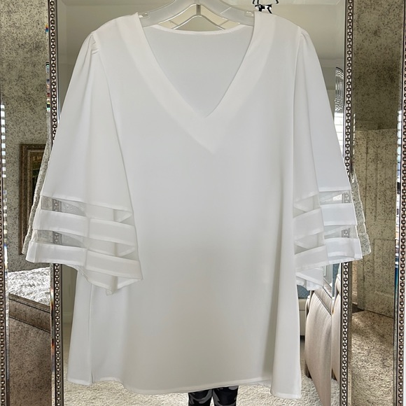 Bell Sleeve Blouse, Color - off white - Picture 3 of 6